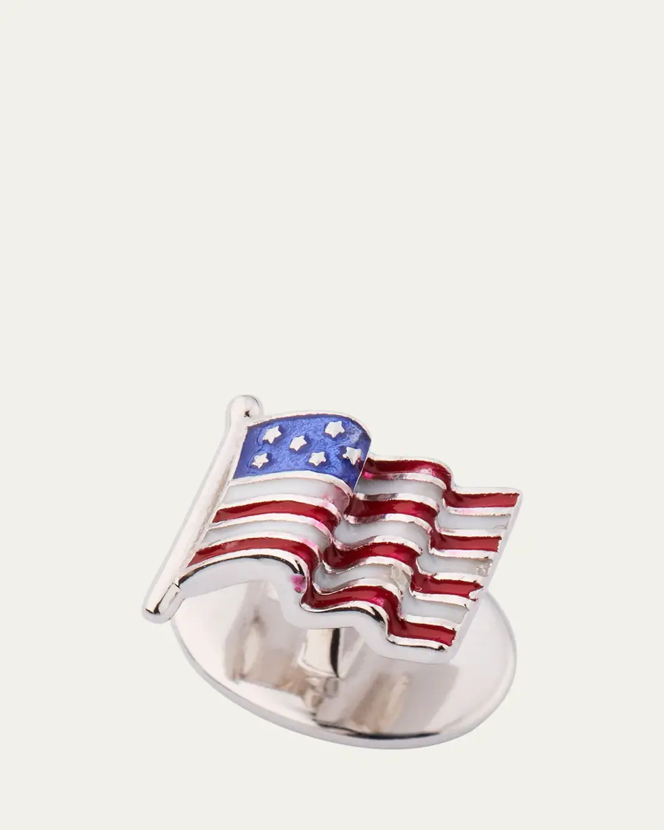 Jan Leslie Men's American Flag Tuxedo Studs | Thumbnail 3