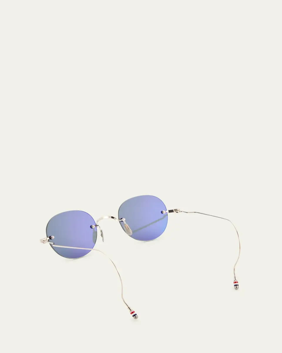 Thom Browne Men's Rimless Titanium Round Sunglasses | Thumbnail 2