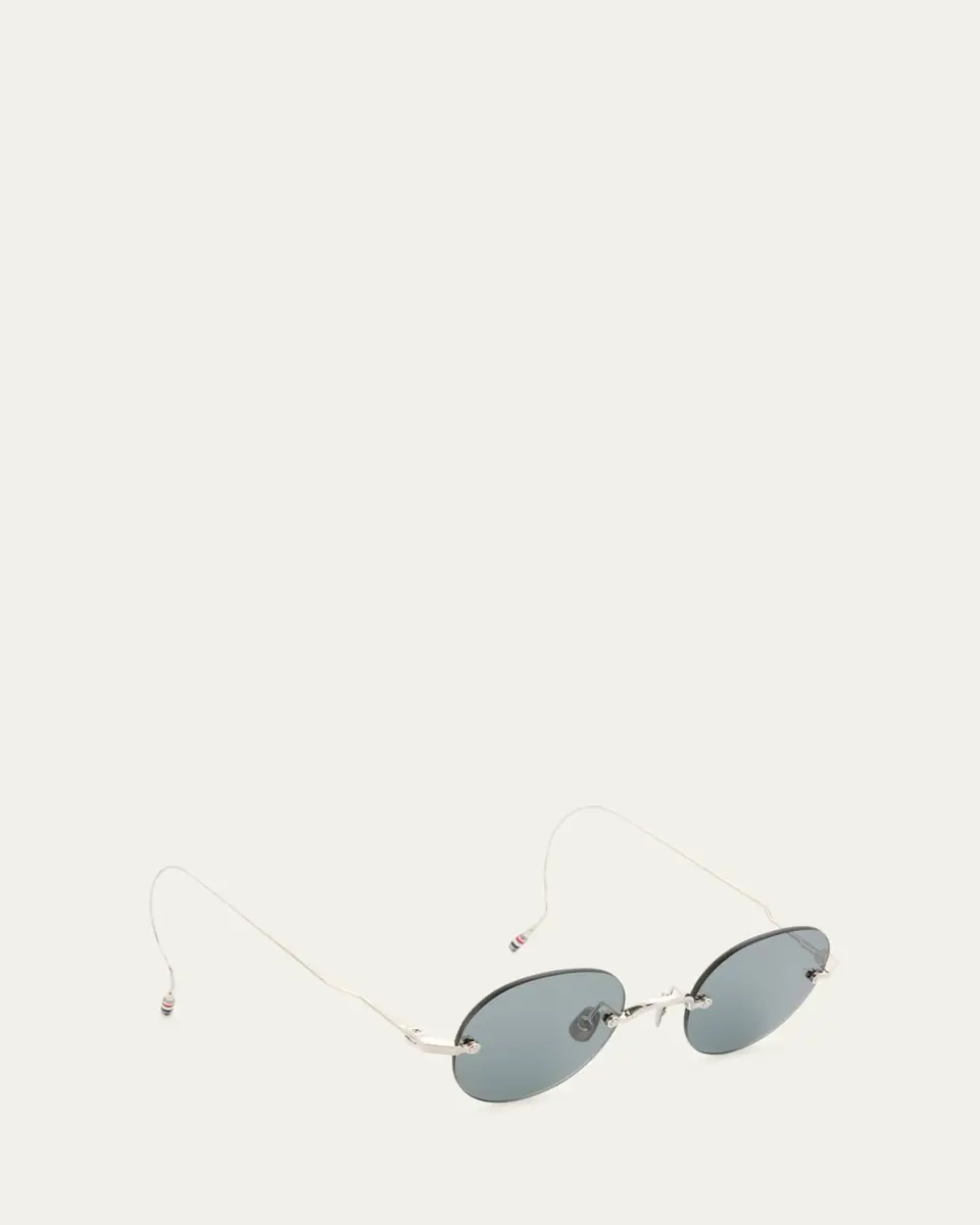 Thom Browne Men's Rimless Titanium Round Sunglasses | Thumbnail 3