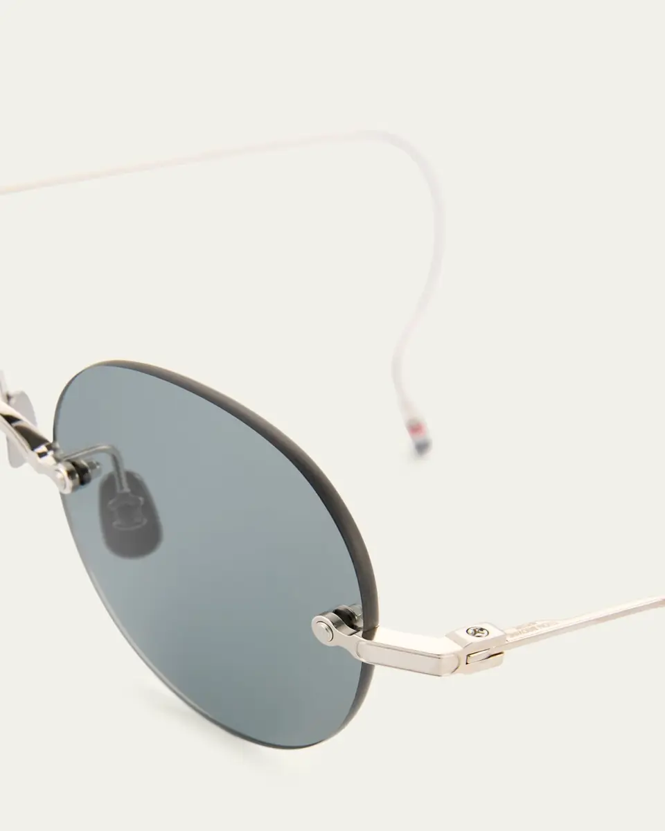 Thom Browne Men's Rimless Titanium Round Sunglasses | Thumbnail 4