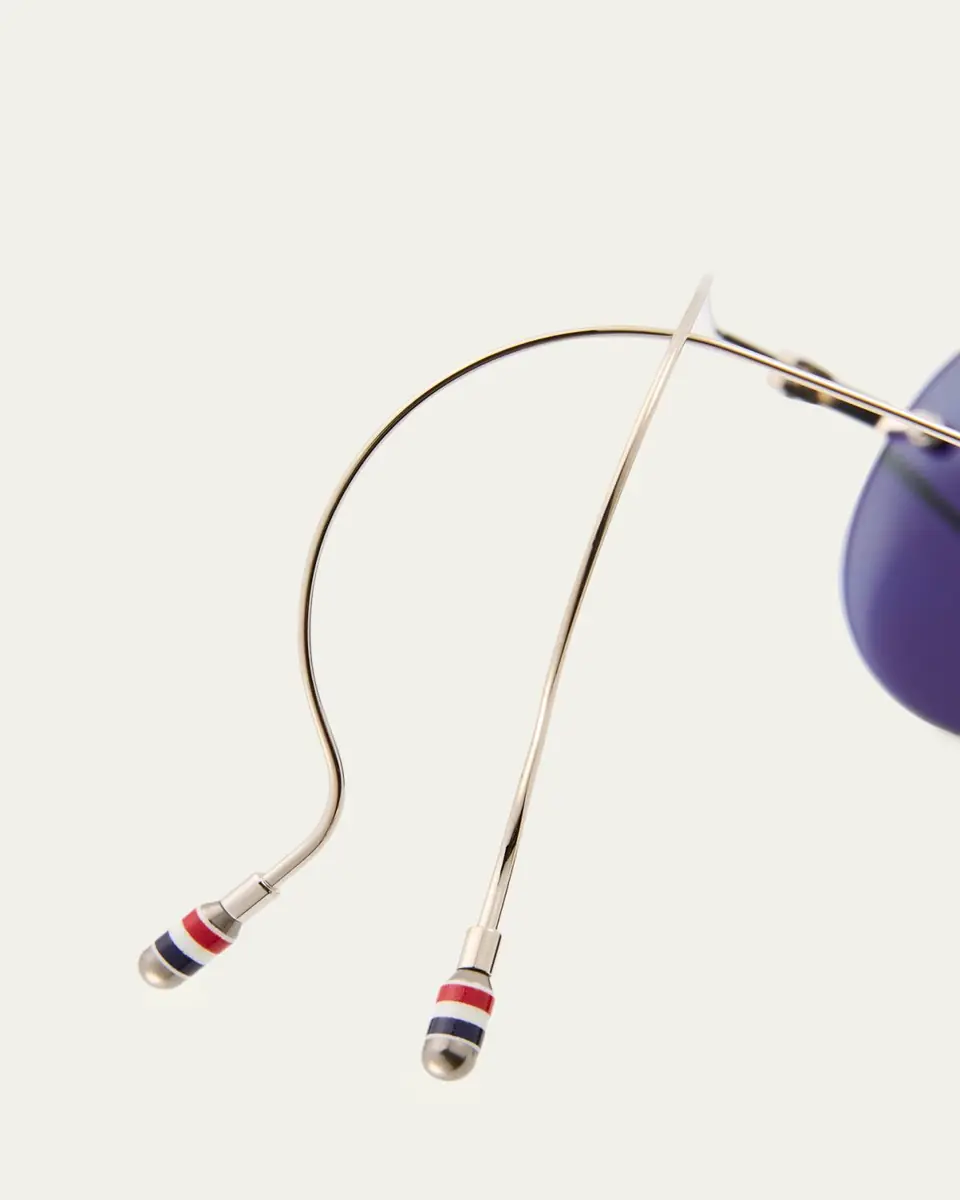 Thom Browne Men's Rimless Titanium Round Sunglasses | Thumbnail 5
