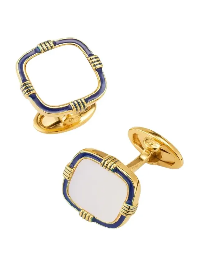 Jan Leslie Men's 18K Gold Vermeil Square Mother-Of-Pearl Cufflinks