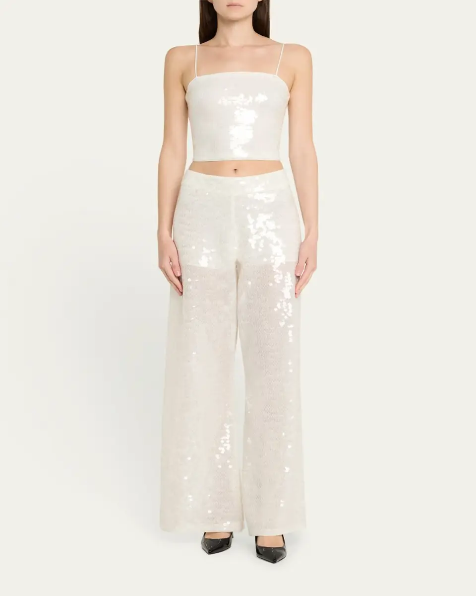 Alice + Olivia Athena Sequined Wide-Leg Pants | Thumbnail 2 Alice + Olivia Athena Sequined Wide-Leg Pants | Thumbnail 2