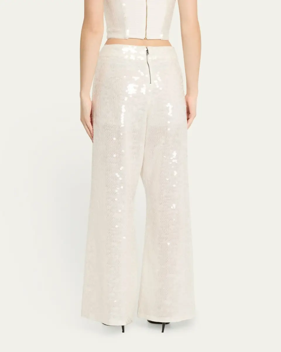 Alice + Olivia Athena Sequined Wide-Leg Pants | Thumbnail 3 Alice + Olivia Athena Sequined Wide-Leg Pants | Thumbnail 3