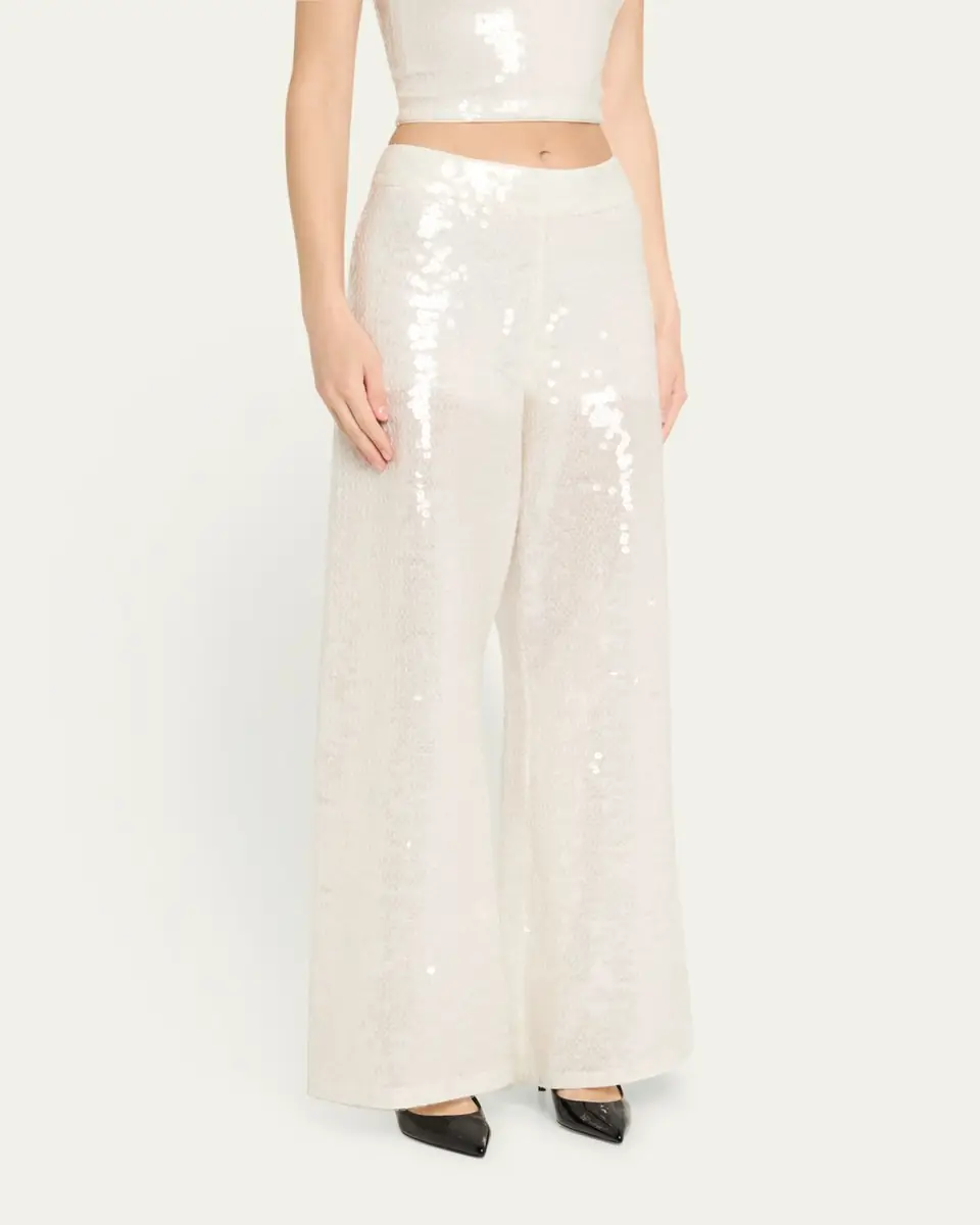 Alice + Olivia Athena Sequined Wide-Leg Pants | Thumbnail 4 Alice + Olivia Athena Sequined Wide-Leg Pants | Thumbnail 4