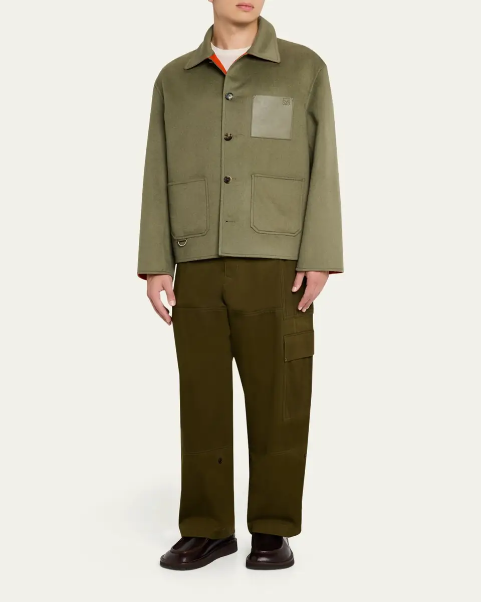 Loewe Men's Wool-Cashmere Shirt Jacket | Thumbnail 2