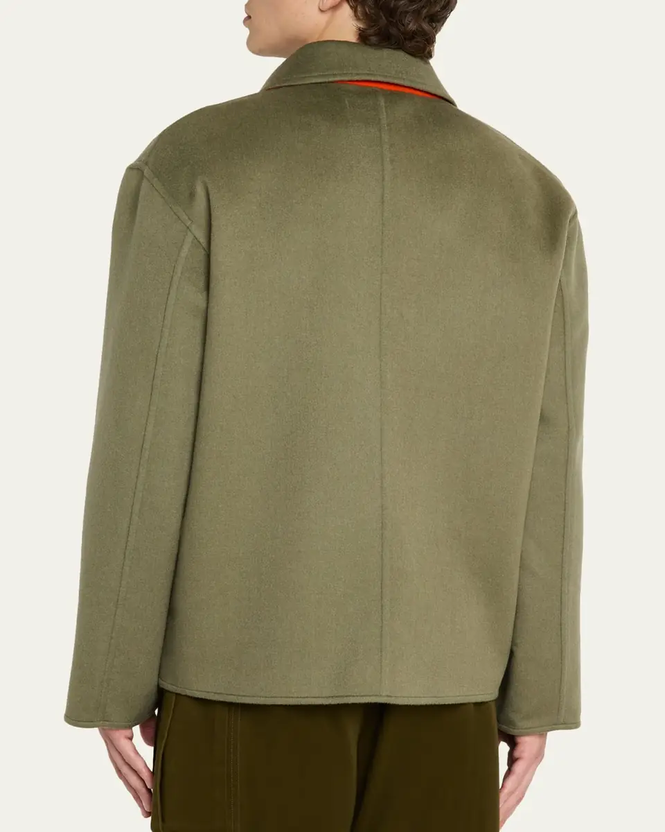 Loewe Men's Wool-Cashmere Shirt Jacket | Thumbnail 3