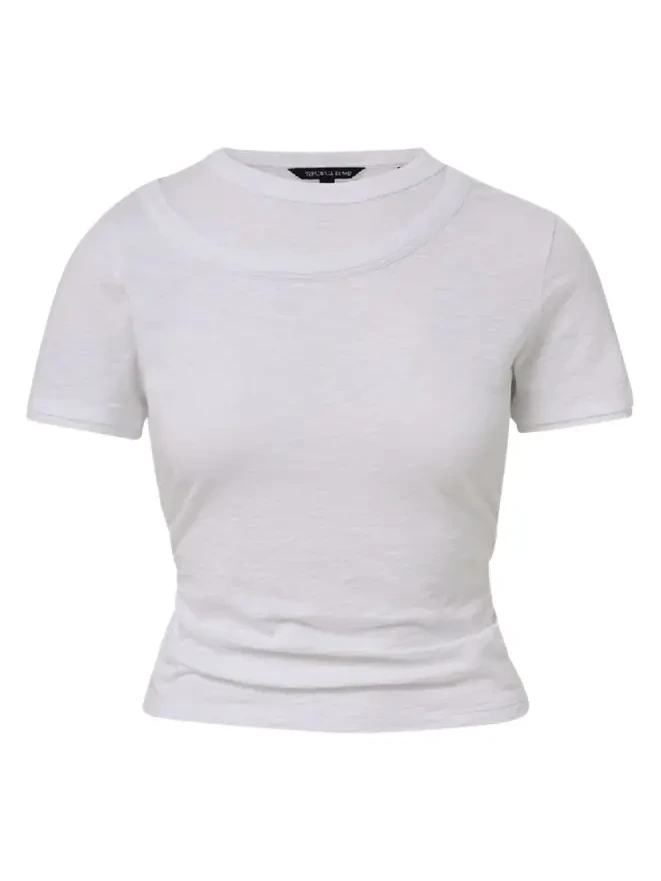 Veronica Beard Damian Layered Short-Sleeve Knit Top