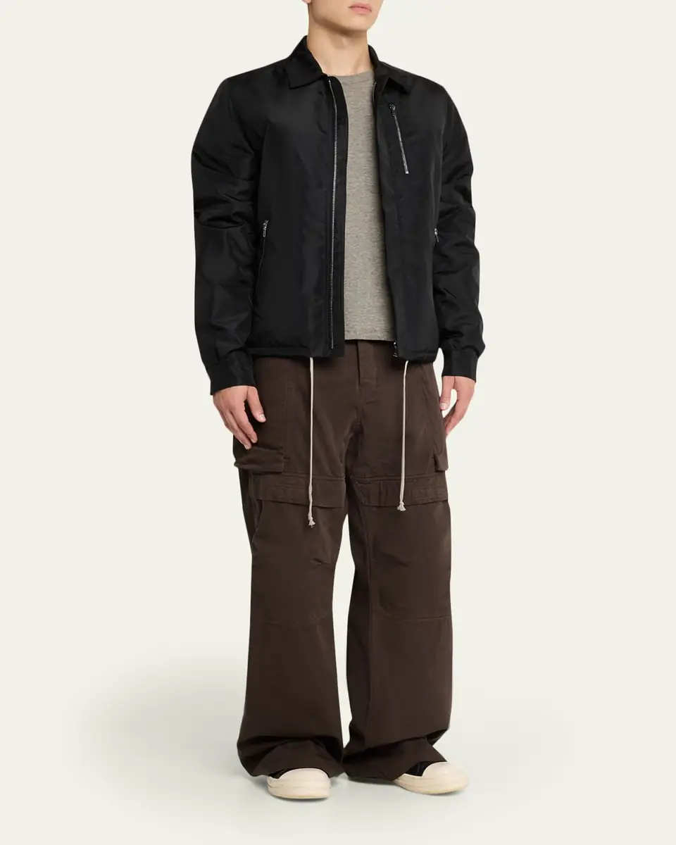DRKSHDW RICK OWENS Men's Nylon Hidden-Zip Front Shirt Jacket | Thumbnail 2 DRKSHDW RICK OWENS Men's Nylon Hidden-Zip Front Shirt Jacket | Thumbnail 2