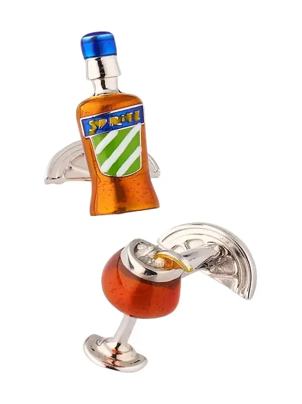 Jan Leslie Men's Spritz Cocktail Enamel Cufflinks