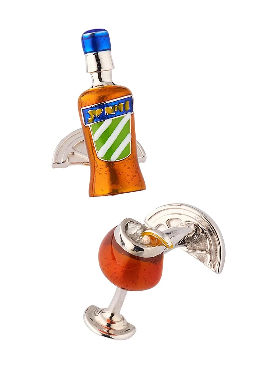 Jan Leslie Men's Spritz Cocktail Enamel Cufflinks