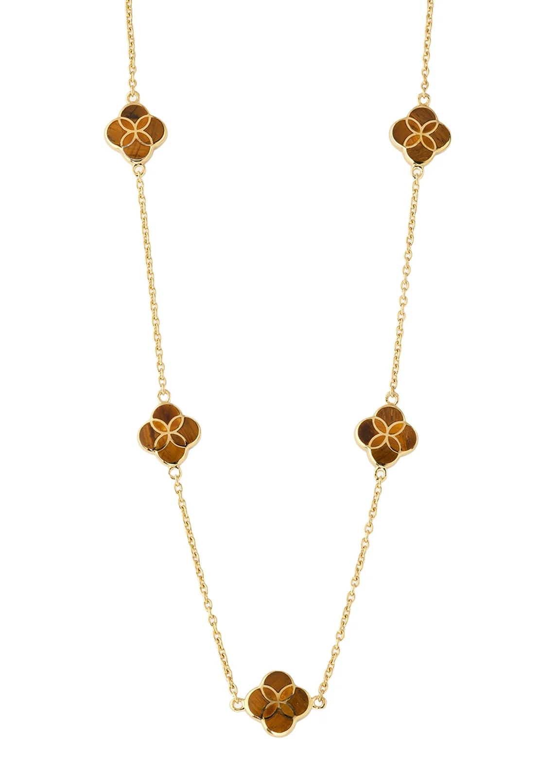 Jan Leslie Five Petal Gemstone Station Necklace