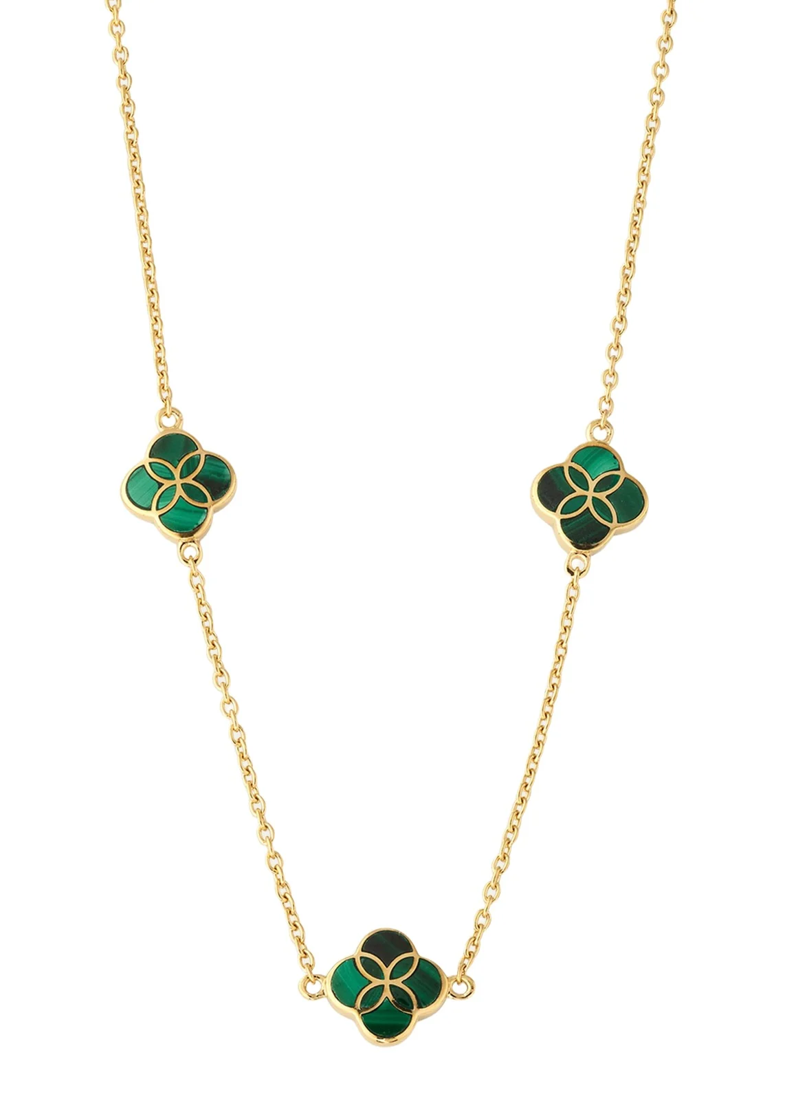 Jan Leslie Triple Petal Gemstone Station Necklace