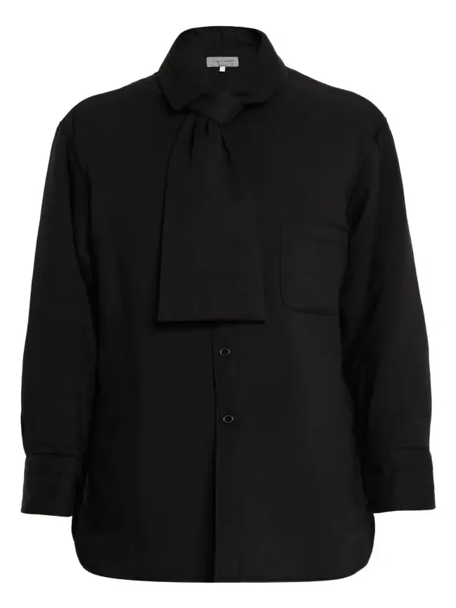 Yohji Yamamoto Men's Cellulose Lawn Stole Detail Padded Shirt