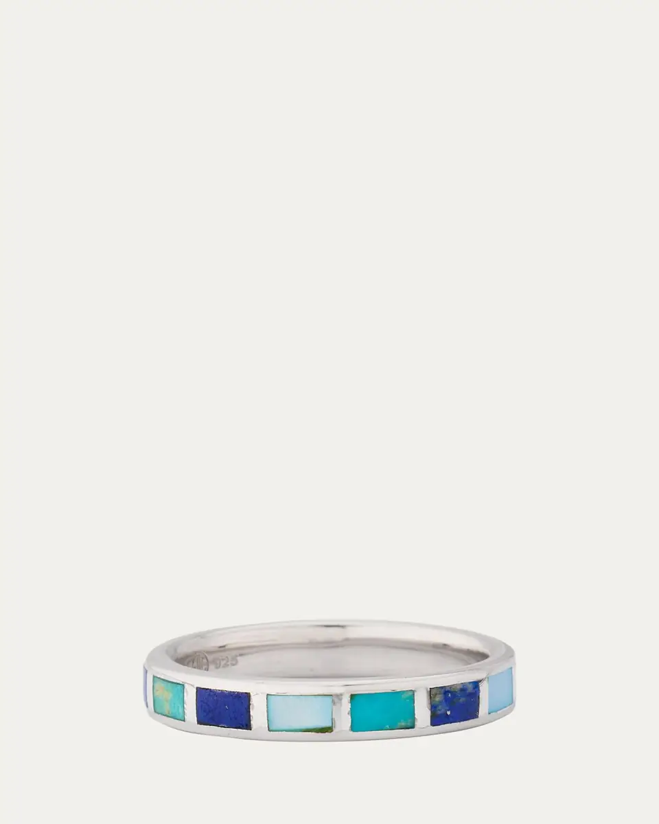 Jan Leslie Lapis, Blue MOP and Turquoise Dash Band Ring | Thumbnail 4 Jan Leslie Lapis, Blue MOP and Turquoise Dash Band Ring | Thumbnail 4
