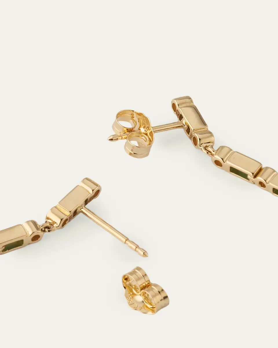 Sydney Evan 14K Turquoise Baguette and Round Diamond Drop Earrings | Thumbnail 4 Sydney Evan 14K Turquoise Baguette and Round Diamond Drop Earrings | Thumbnail 4