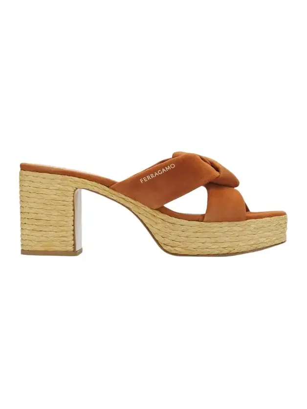 Ferragamo 85mm Douglas Leather Espadrille Platform Sandals