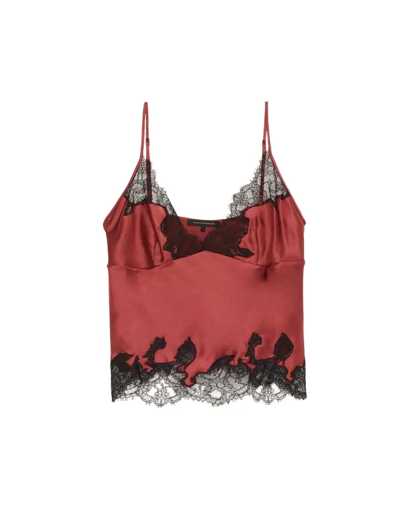 Kiki De Montparnasse Giselle Lace-Trim Silk Cami | Image 1 Kiki De Montparnasse Giselle Lace-Trim Silk Cami | Image 1