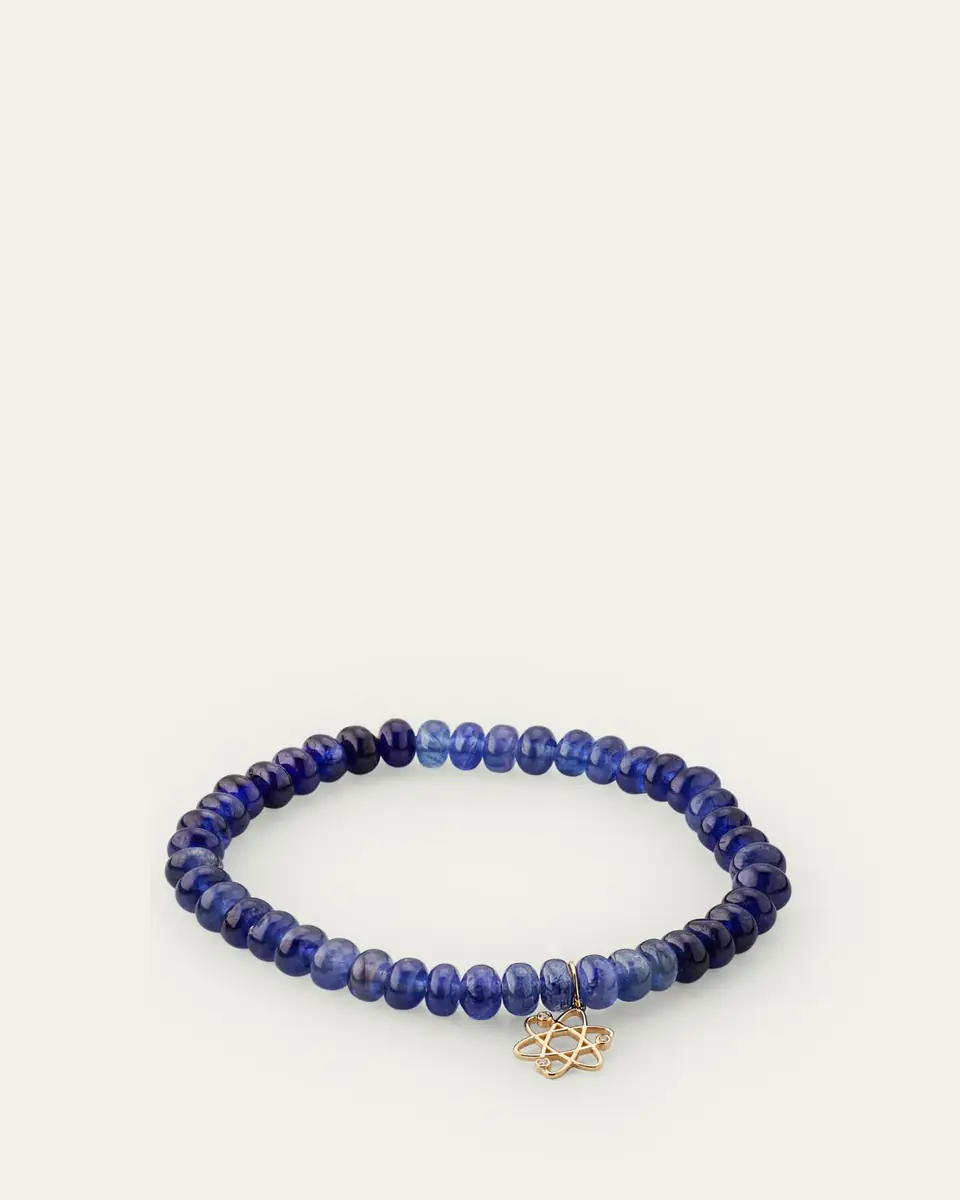 Sydney Evan 14K Diamond Cosmos Charm on Sapphire Stretch Bracelet | Thumbnail 4 Sydney Evan 14K Diamond Cosmos Charm on Sapphire Stretch Bracelet | Thumbnail 4