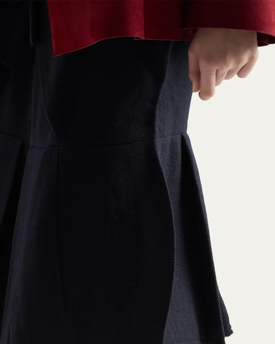 Prada Chevron Pleated Fit-And-Flare Skirt | Thumbnail 5