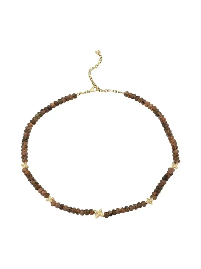 Sydney Evan 14K Diamond Marquise Flowers on 6mm Rondelle Necklace