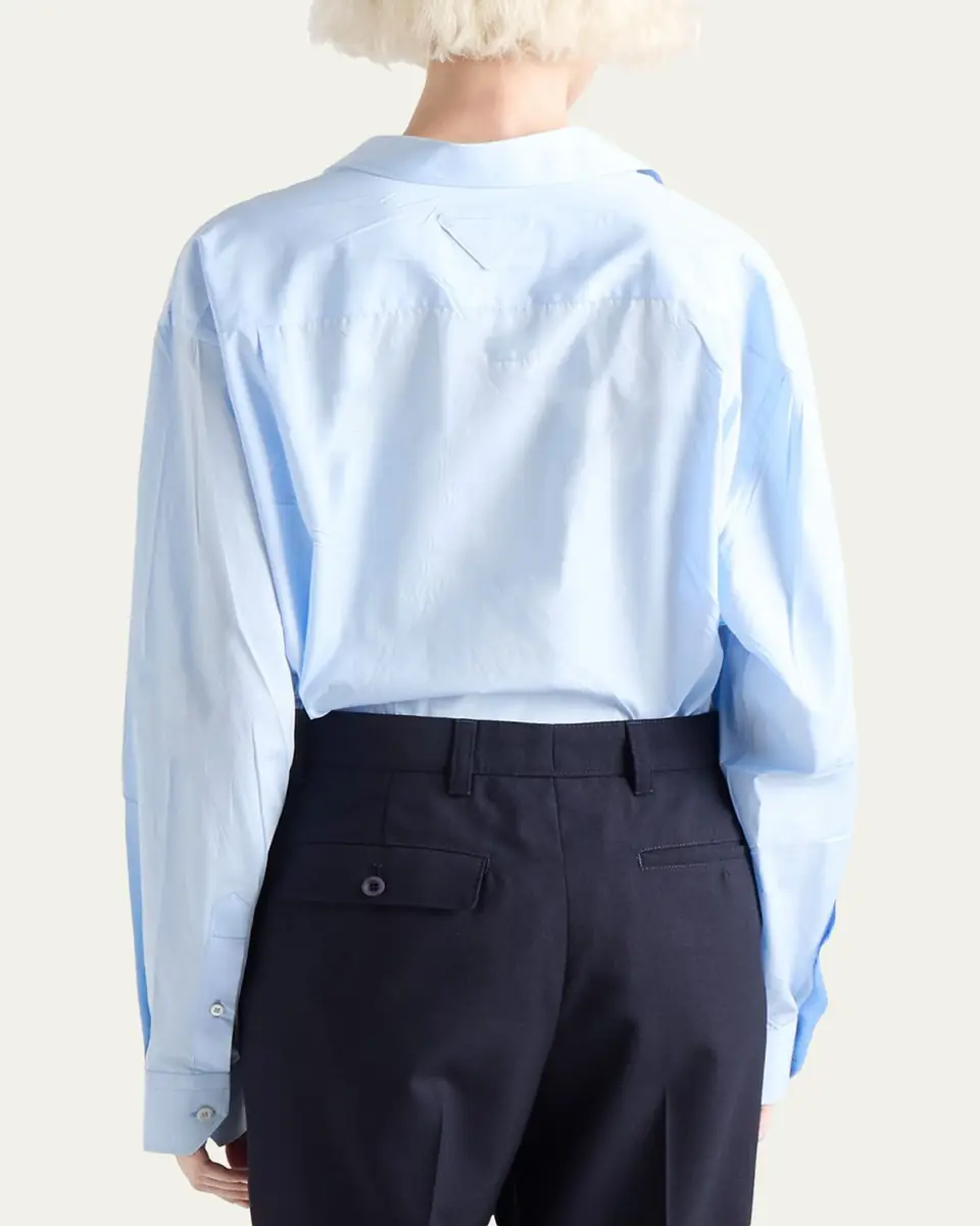 Prada Asymmetric Poplin Button-Down Shirt | Thumbnail 3 Prada Asymmetric Poplin Button-Down Shirt | Thumbnail 3