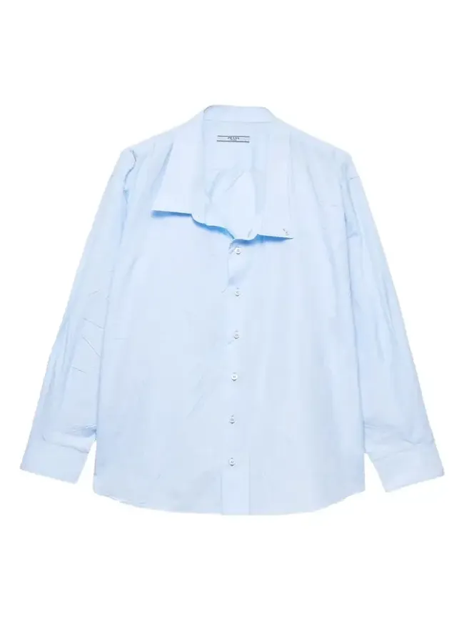 Asymmetric Poplin Button-Down Shirt Asymmetric Poplin Button-Down Shirt