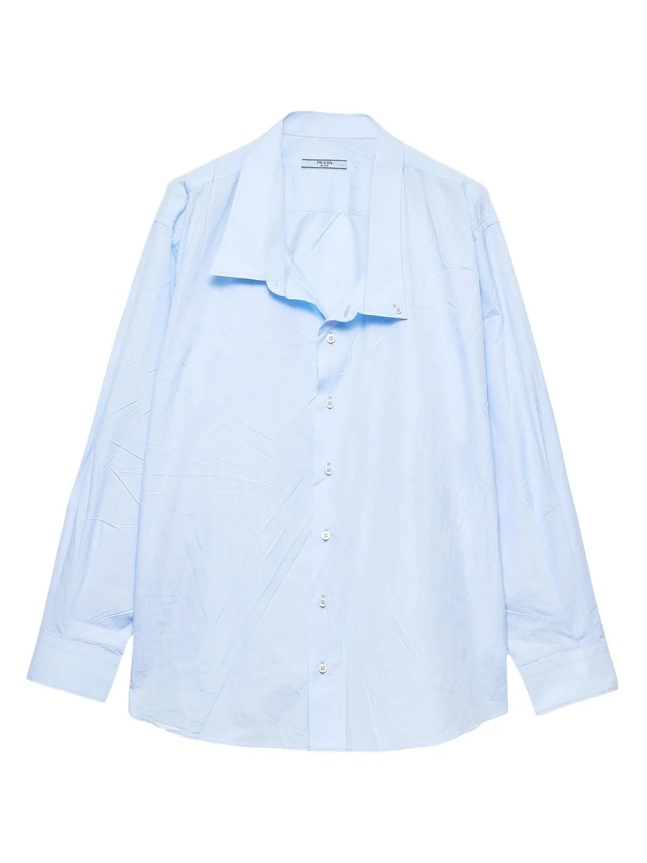 Asymmetric Poplin Button-Down Shirt Asymmetric Poplin Button-Down Shirt
