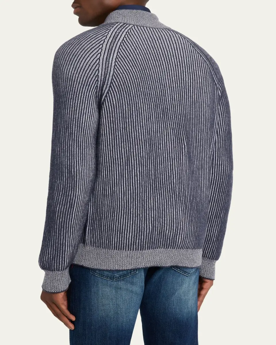 Kiton Men's Cashmere Vanise Half-Zip Sweater | Thumbnail 3 Kiton Men's Cashmere Vanise Half-Zip Sweater | Thumbnail 3