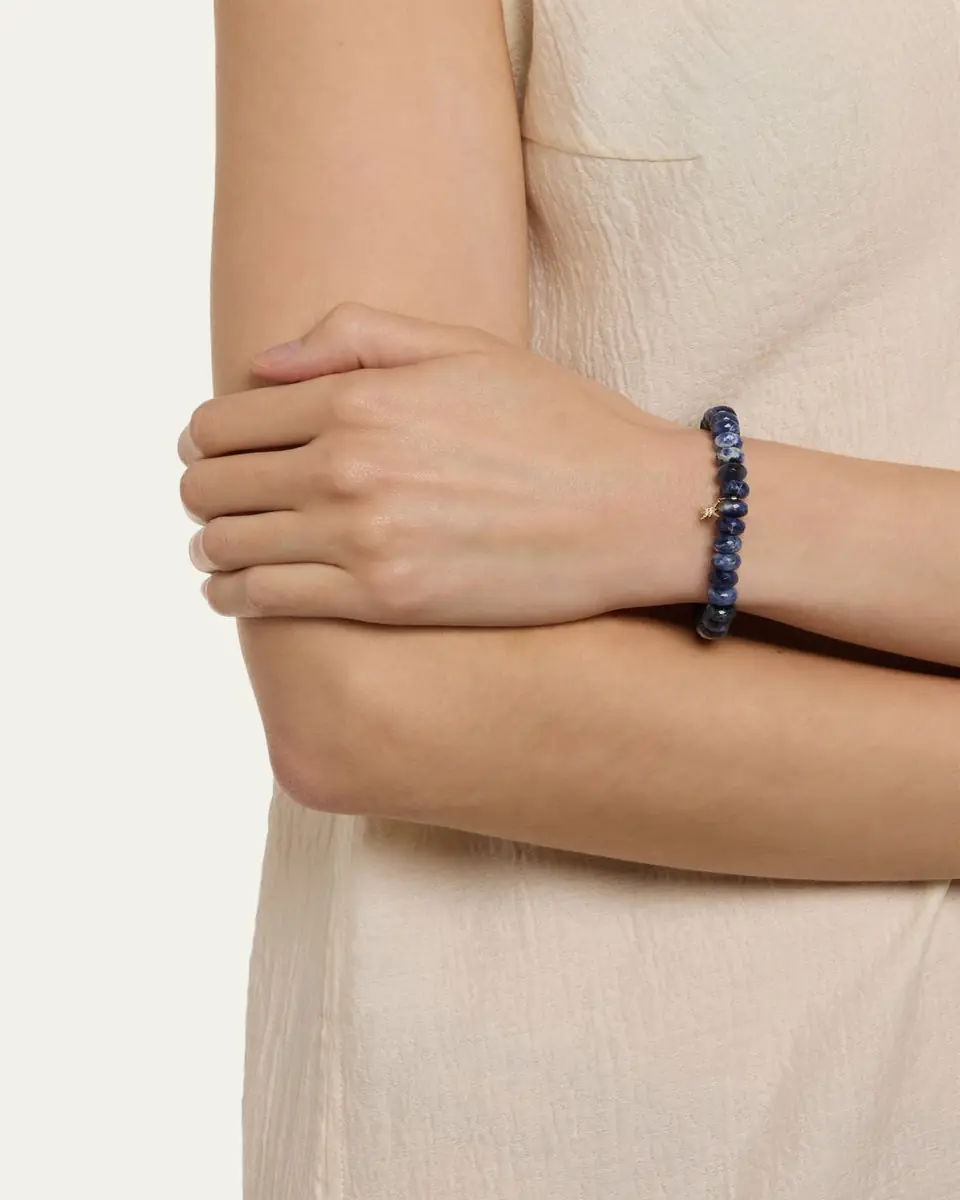 Sydney Evan 14K Diamond Pave Starburst on Sodalite Stretch Bracelet | Thumbnail 2 Sydney Evan 14K Diamond Pave Starburst on Sodalite Stretch Bracelet | Thumbnail 2