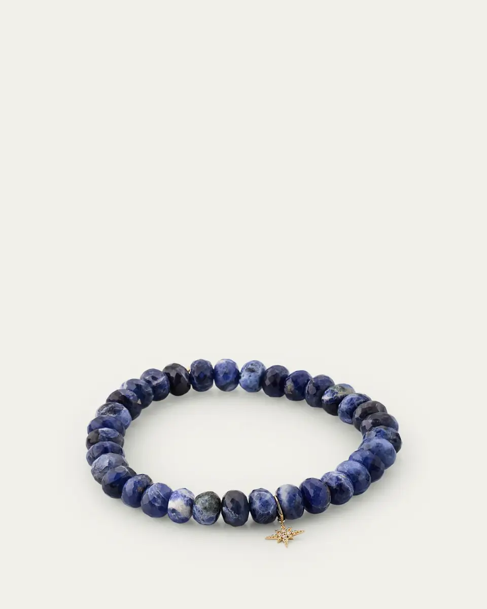 Sydney Evan 14K Diamond Pave Starburst on Sodalite Stretch Bracelet | Thumbnail 4 Sydney Evan 14K Diamond Pave Starburst on Sodalite Stretch Bracelet | Thumbnail 4