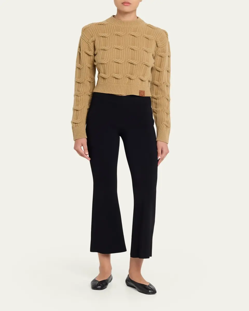 Stella McCartney Cable Knit Crop Crewneck Sweater | Thumbnail 2