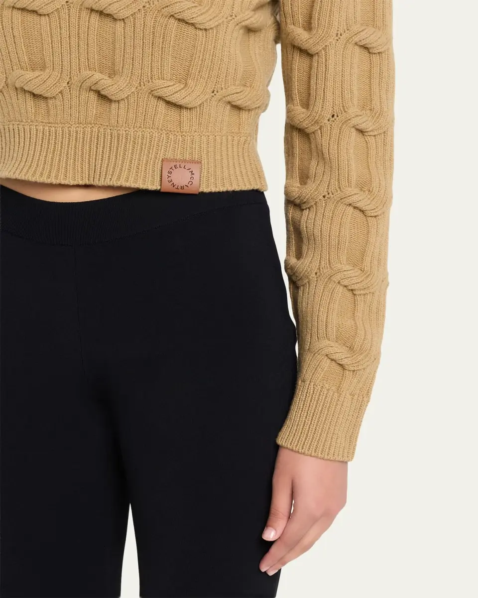 Stella McCartney Cable Knit Crop Crewneck Sweater | Thumbnail 5