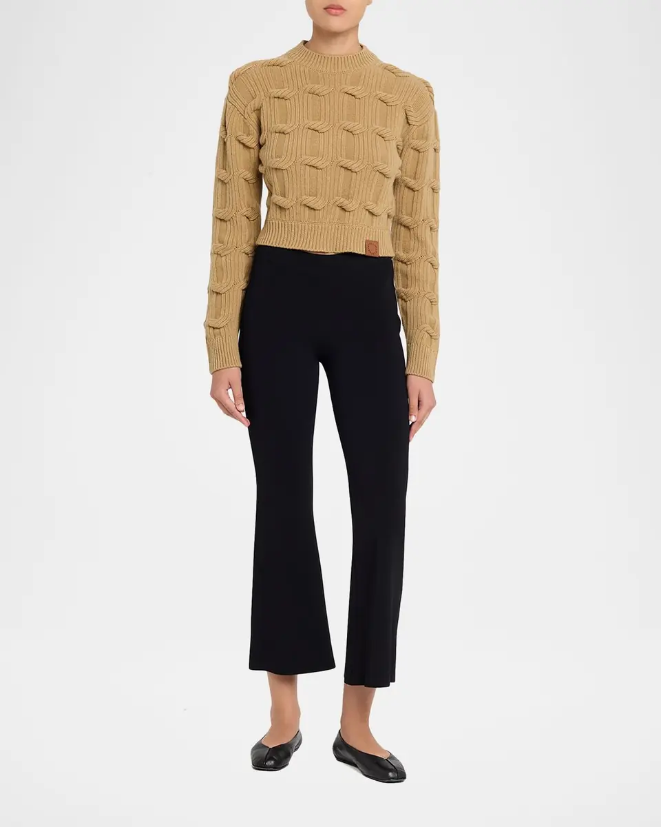 Stella McCartney Cable Knit Crop Crewneck Sweater | Thumbnail 6