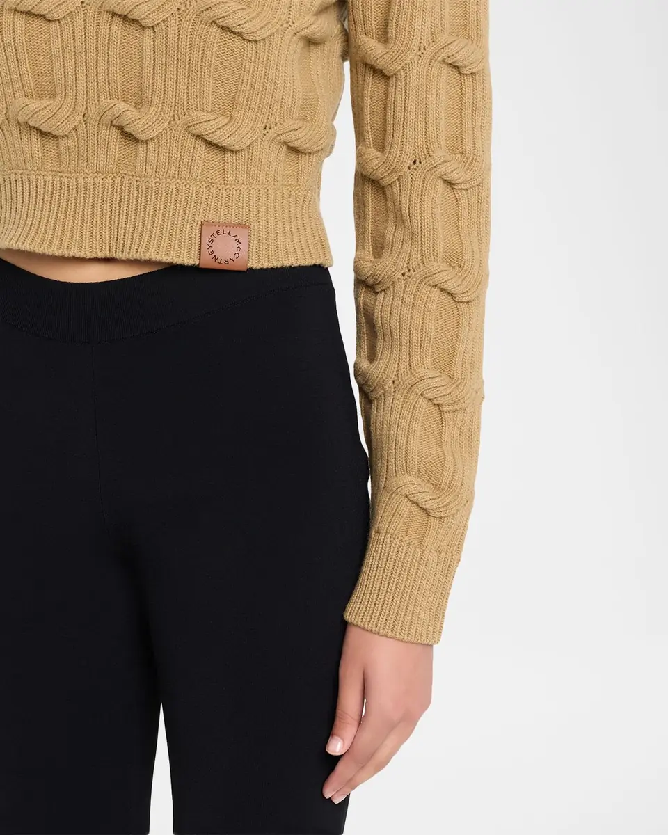 Stella McCartney Cable Knit Crop Crewneck Sweater | Thumbnail 9