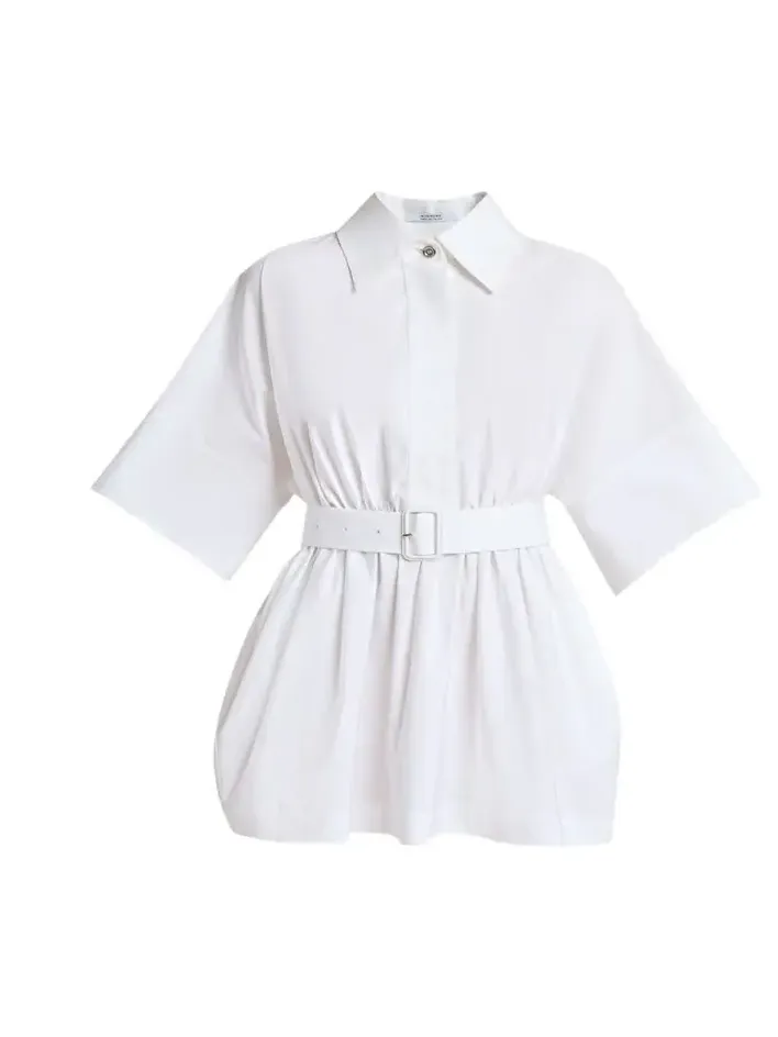 Cinched Waist Mini Shirtdress Cinched Waist Mini Shirtdress