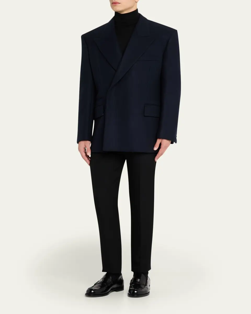 Givenchy Men's Deconstructed Wool Peak-Lapel Sport Jacket | Thumbnail 2 Givenchy Men's Deconstructed Wool Peak-Lapel Sport Jacket | Thumbnail 2