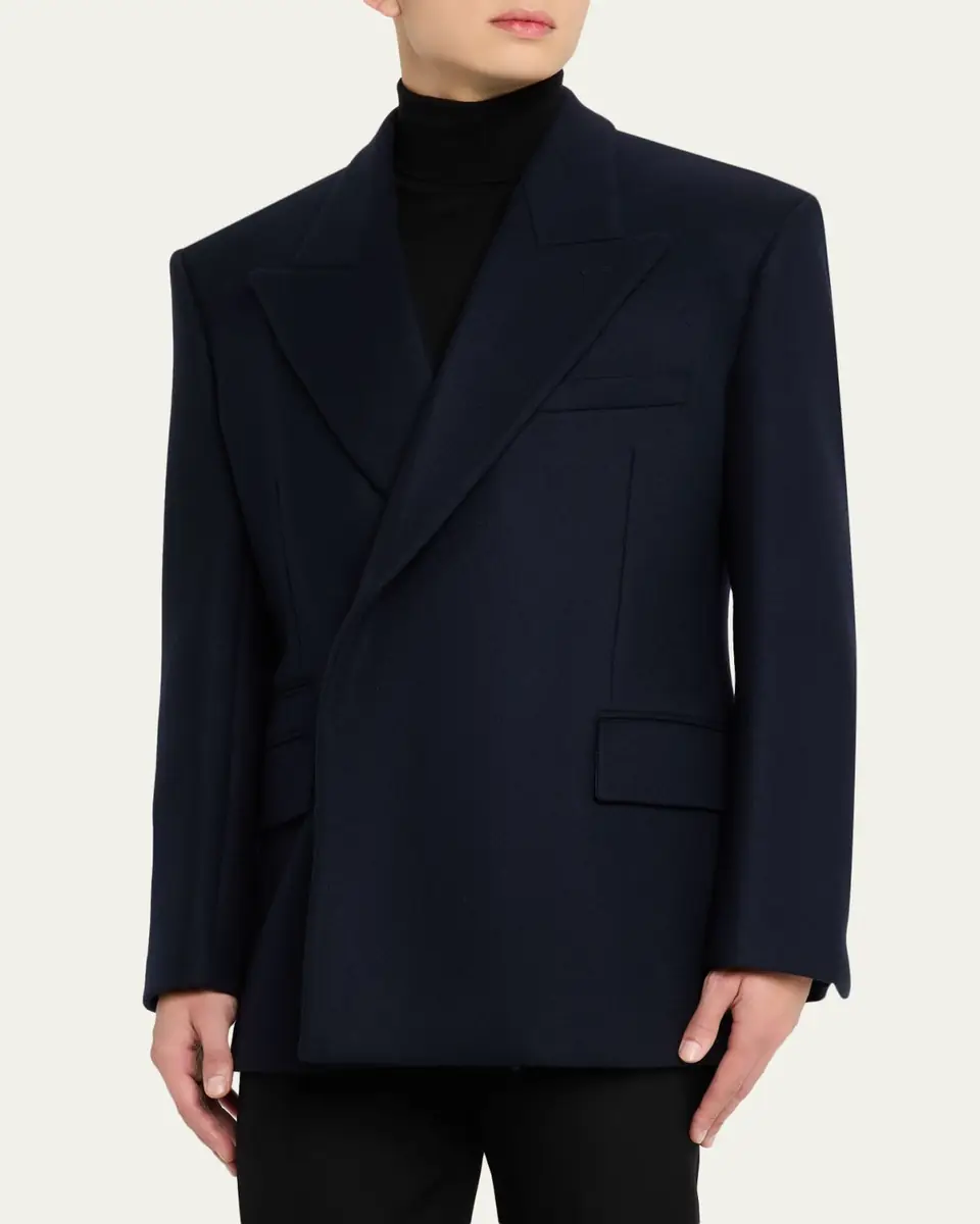 Givenchy Men's Deconstructed Wool Peak-Lapel Sport Jacket | Thumbnail 4 Givenchy Men's Deconstructed Wool Peak-Lapel Sport Jacket | Thumbnail 4
