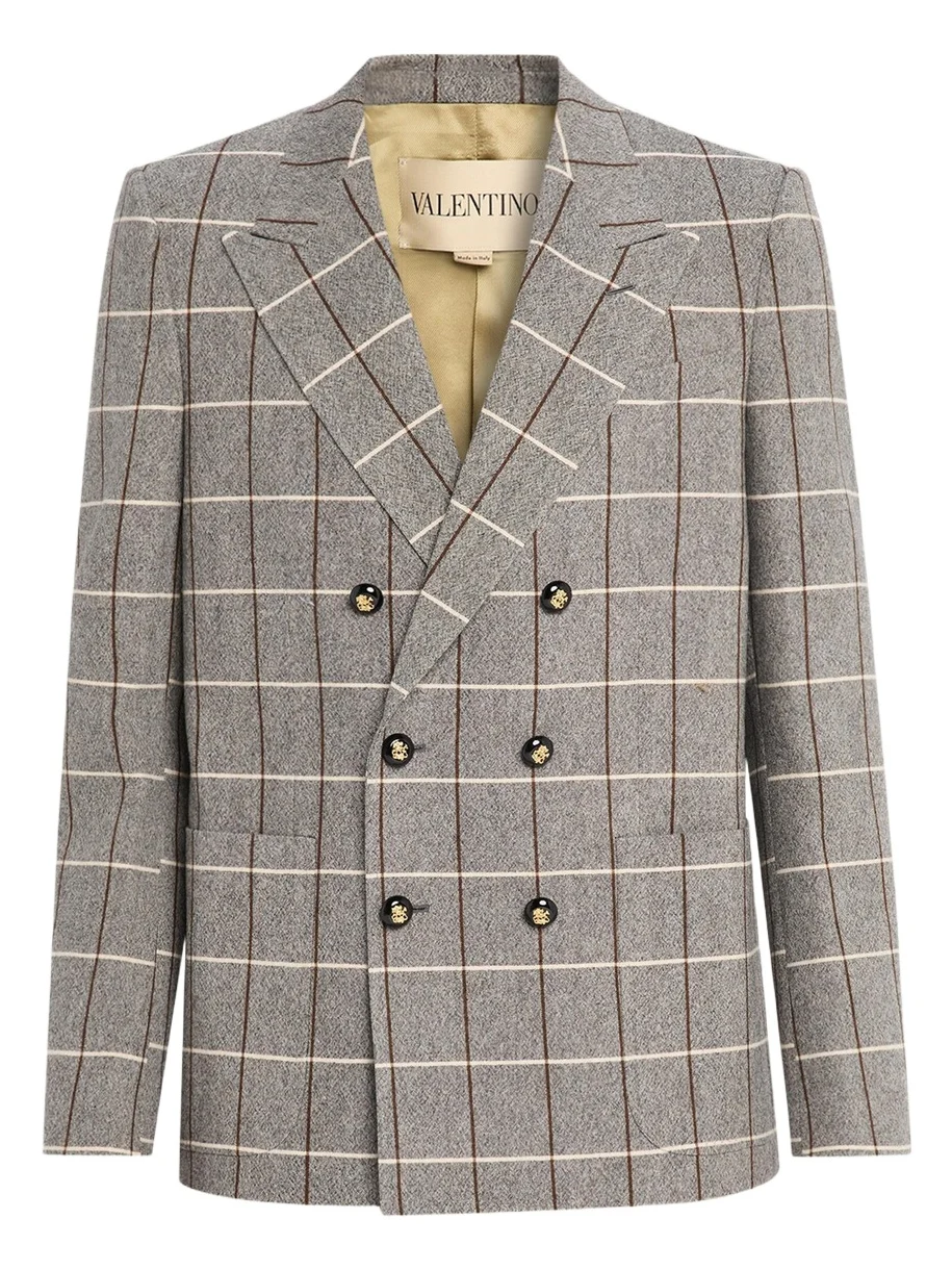 Men's Check-Print Melange Wool Jacket Men's Check-Print Melange Wool Jacket