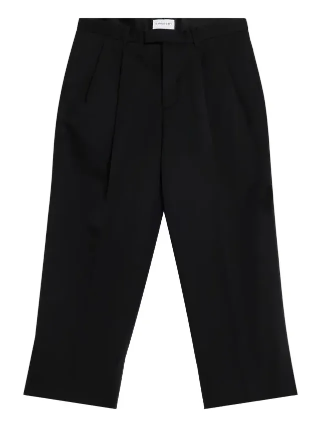 Givenchy Men's Double-Pleat Grain de Poudre Wool Pants