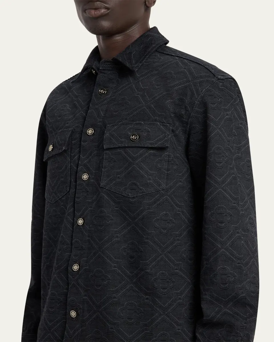 Casablanca Men's Laser Monogram Denim Button-Down Shirt | Thumbnail 5 Casablanca Men's Laser Monogram Denim Button-Down Shirt | Thumbnail 5