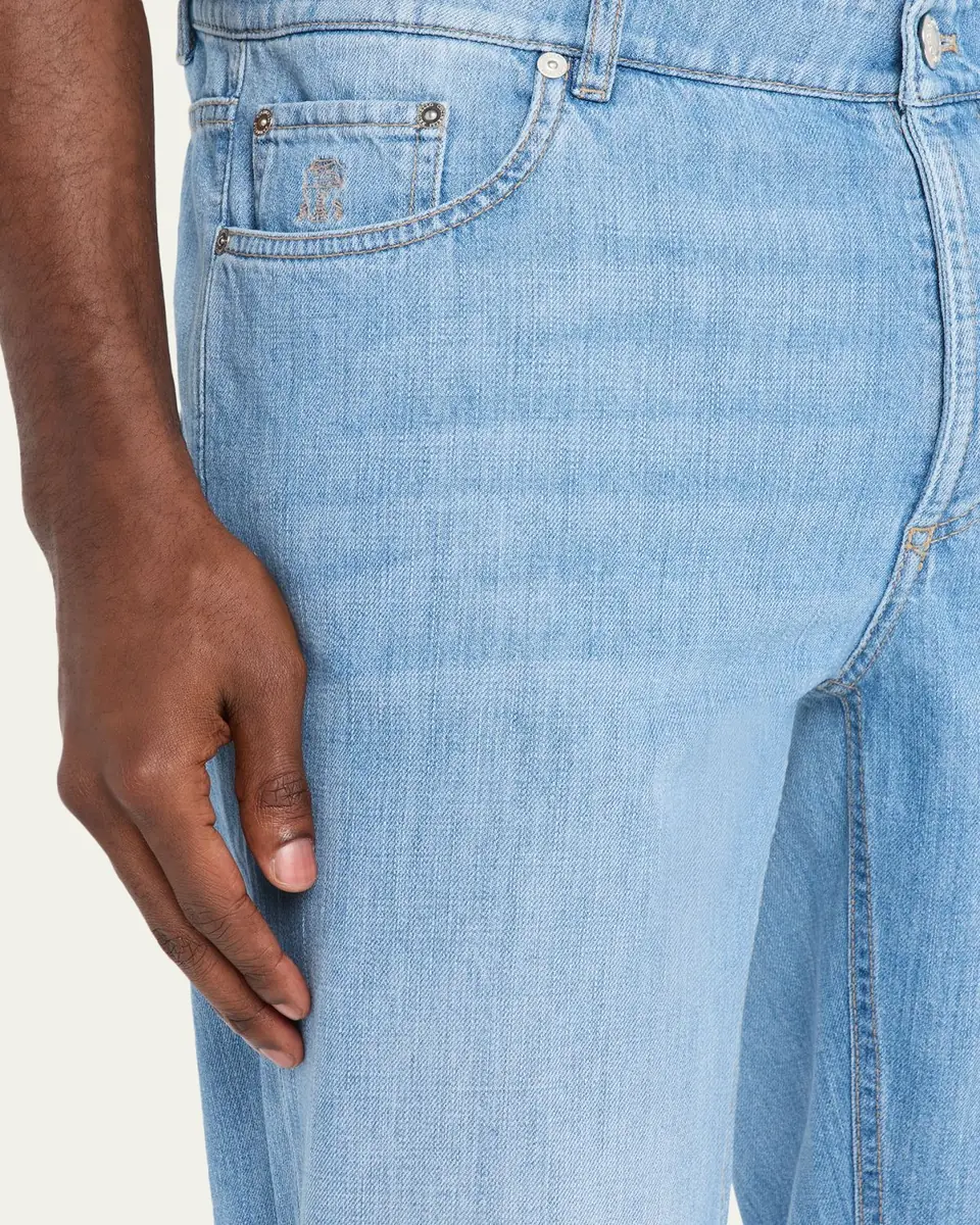 Brunello Cucinelli Men's Traditional Cuffed Jeans | Thumbnail 5 Brunello Cucinelli Men's Traditional Cuffed Jeans | Thumbnail 5