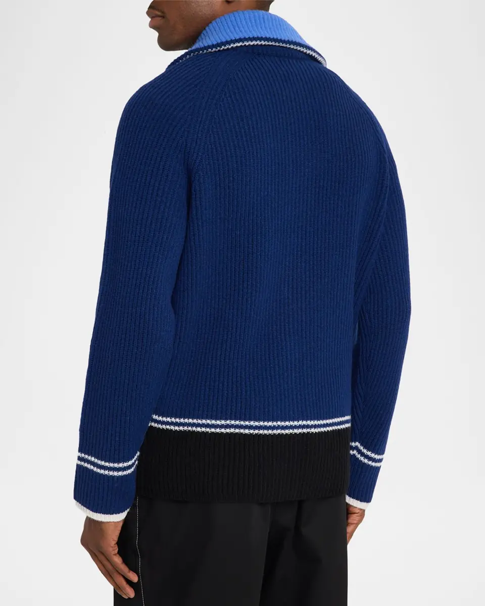 Marni Men's Wool and Cashmere Fisherman Rib Full-Zip Cardigan | Thumbnail 9 Marni Men's Wool and Cashmere Fisherman Rib Full-Zip Cardigan | Thumbnail 9