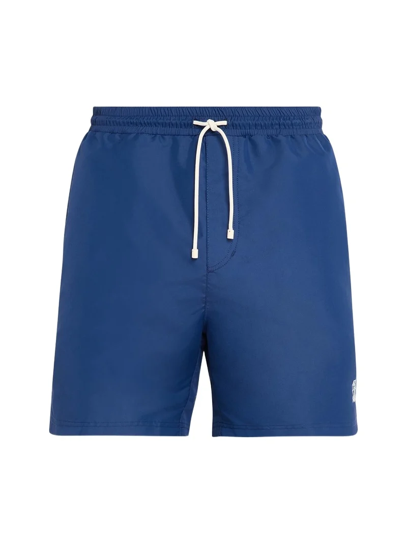 Men's Solid Swim Trunks with Logo Men's Solid Swim Trunks with Logo