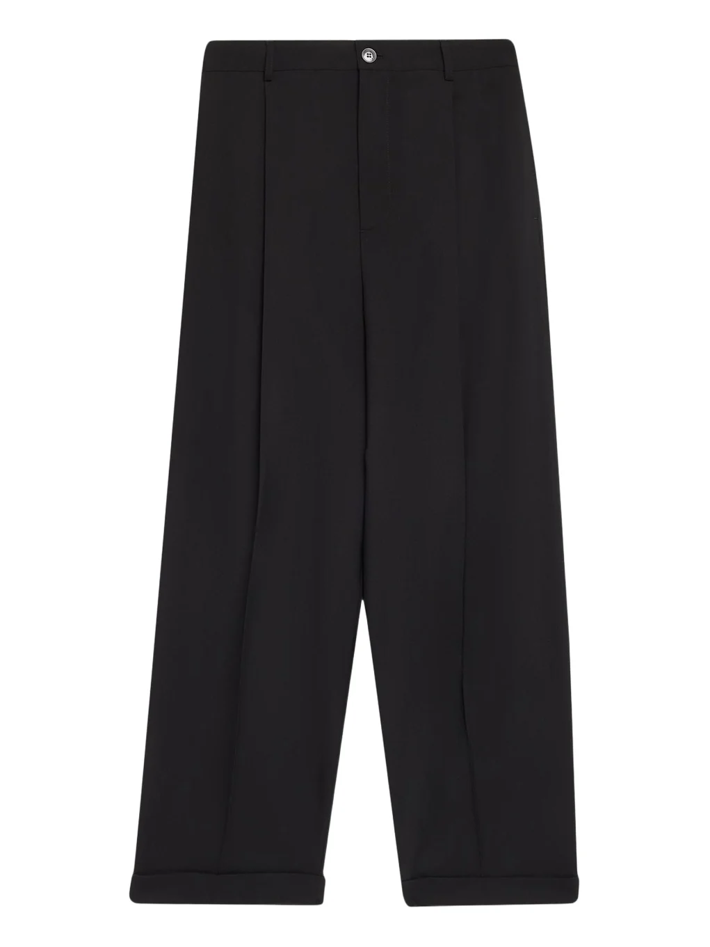 Men's Wool Pleated Wide-Leg Trousers