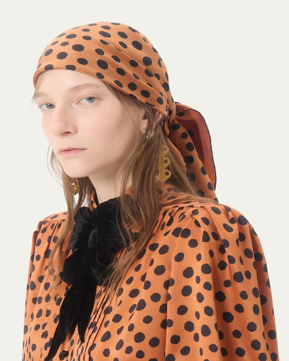 Valentino Garavani Dalmatian Polka-Dot Silk Scarf | Thumbnail 2 Valentino Garavani Dalmatian Polka-Dot Silk Scarf | Thumbnail 2