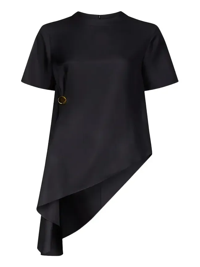 Madea Draped Asymmetric Silk Top Madea Draped Asymmetric Silk Top