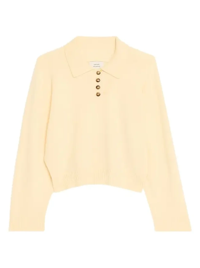 Homere Cashmere Boxy Polo Sweater