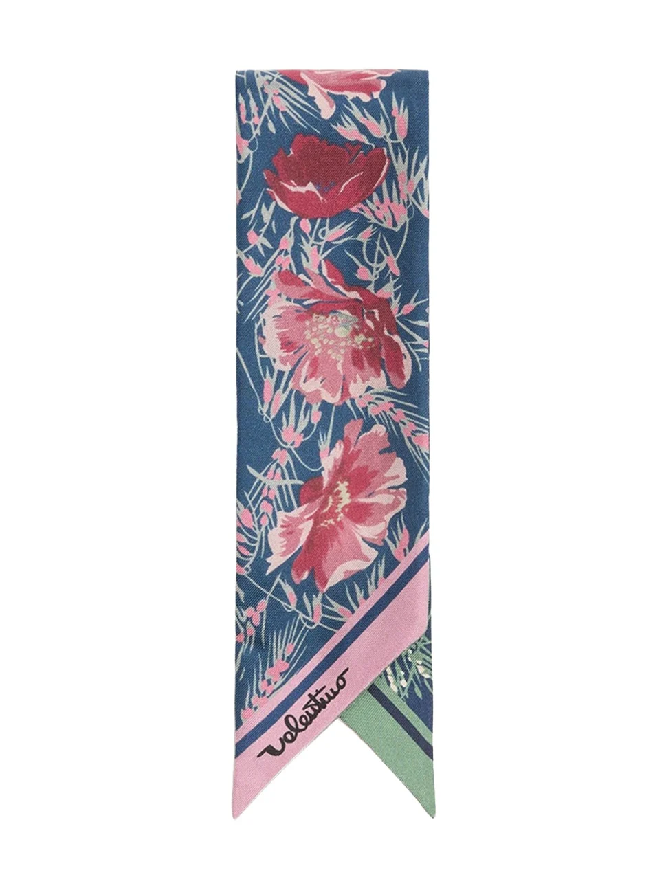 Valentino Garavani Apres L'Hiver Poppies Silk Bandeau Scarf