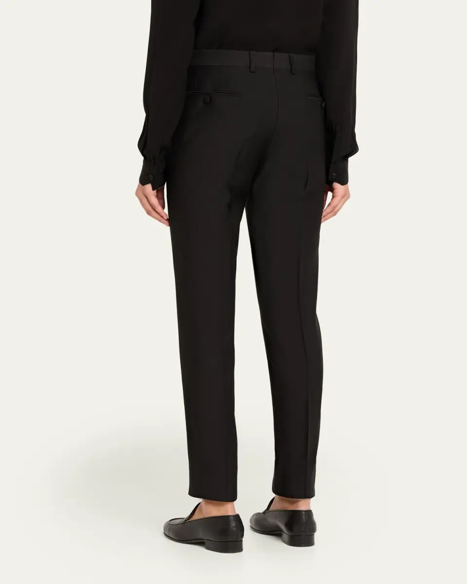 Brioni Theta Silk-Wool Slim-Leg Ankle Trousers | Thumbnail 3